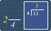 long division for 11/4