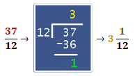 convert improper to mixed fraction