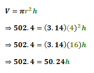 Calculating the height of the cylinder