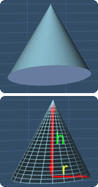 cone with the base radius r and height h