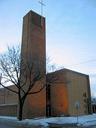 Christ Church with its tower and cross