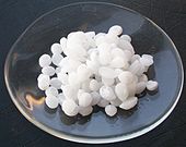 A sample of caustic soda (sodium hydroxide)