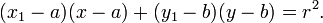 (x_1-a)(x-a)+(y_1-b)(y-b) = r^2.\!\ 