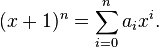 (x+1)^n=\sum_{i=0}^n a_i x^i.