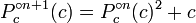 P_c^{\circ n+1}(c) = P_c^{\circ n}(c)^2 + c