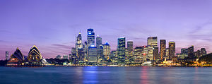 Sydney skyline at dusk - Dec 2008.jpg