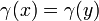 \,\!\gamma(x) = \gamma(y)