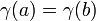 \!\,\gamma(a) = \gamma(b)