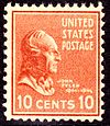 Historical ten-cent stamp with Tyler's profile.