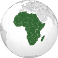 Location of Africa on the world map