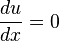  \frac{du}{dx}=0\, 